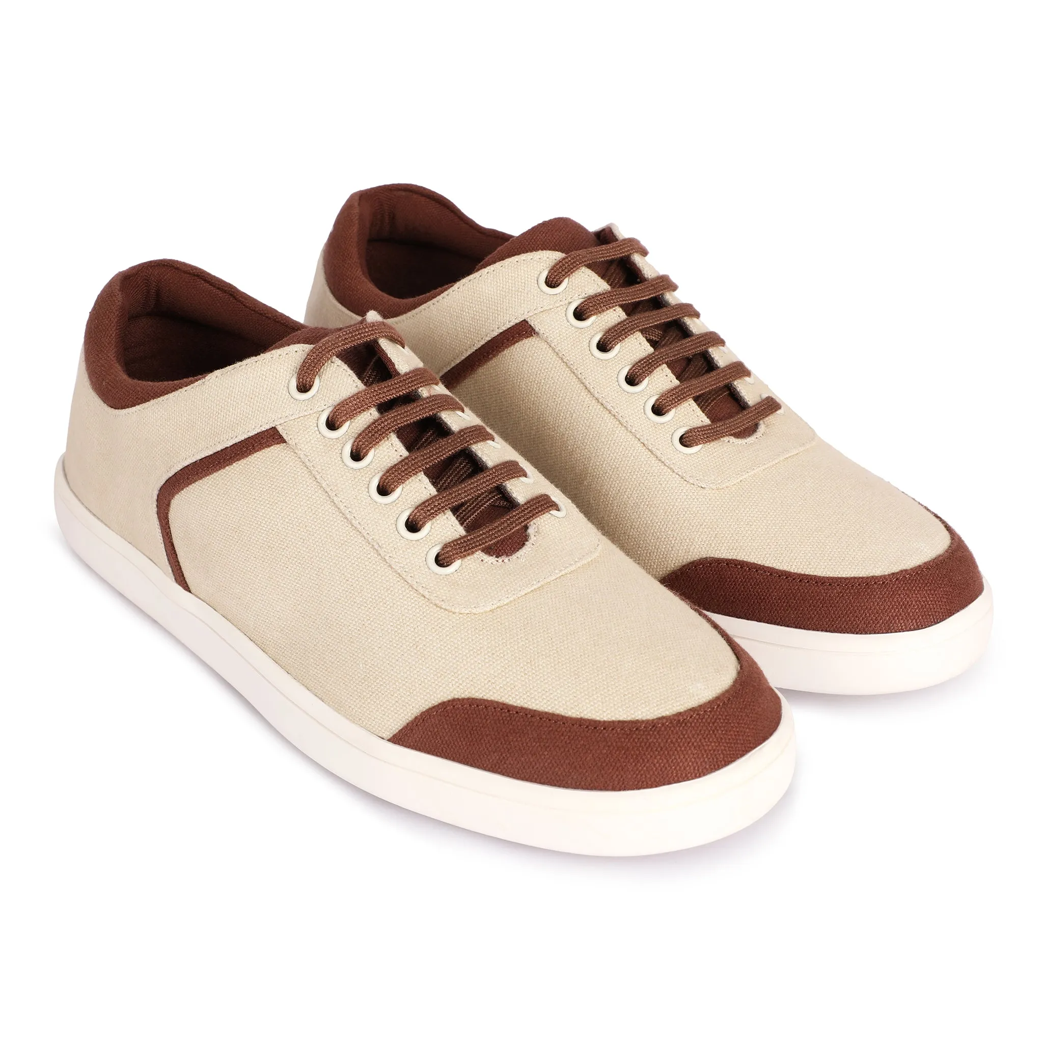 Beige & Brown Unisex Sneakers | Odour Free | Anti Skid | Trendy & Versatile