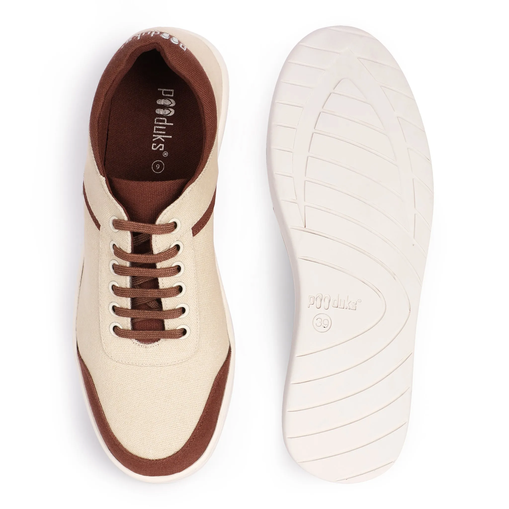 Beige & Brown Unisex Sneakers | Odour Free | Anti Skid | Trendy & Versatile