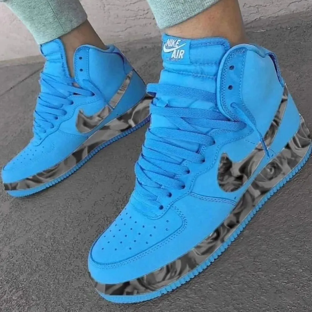 Blue Gray Rose  Custom Nike Air Force 1