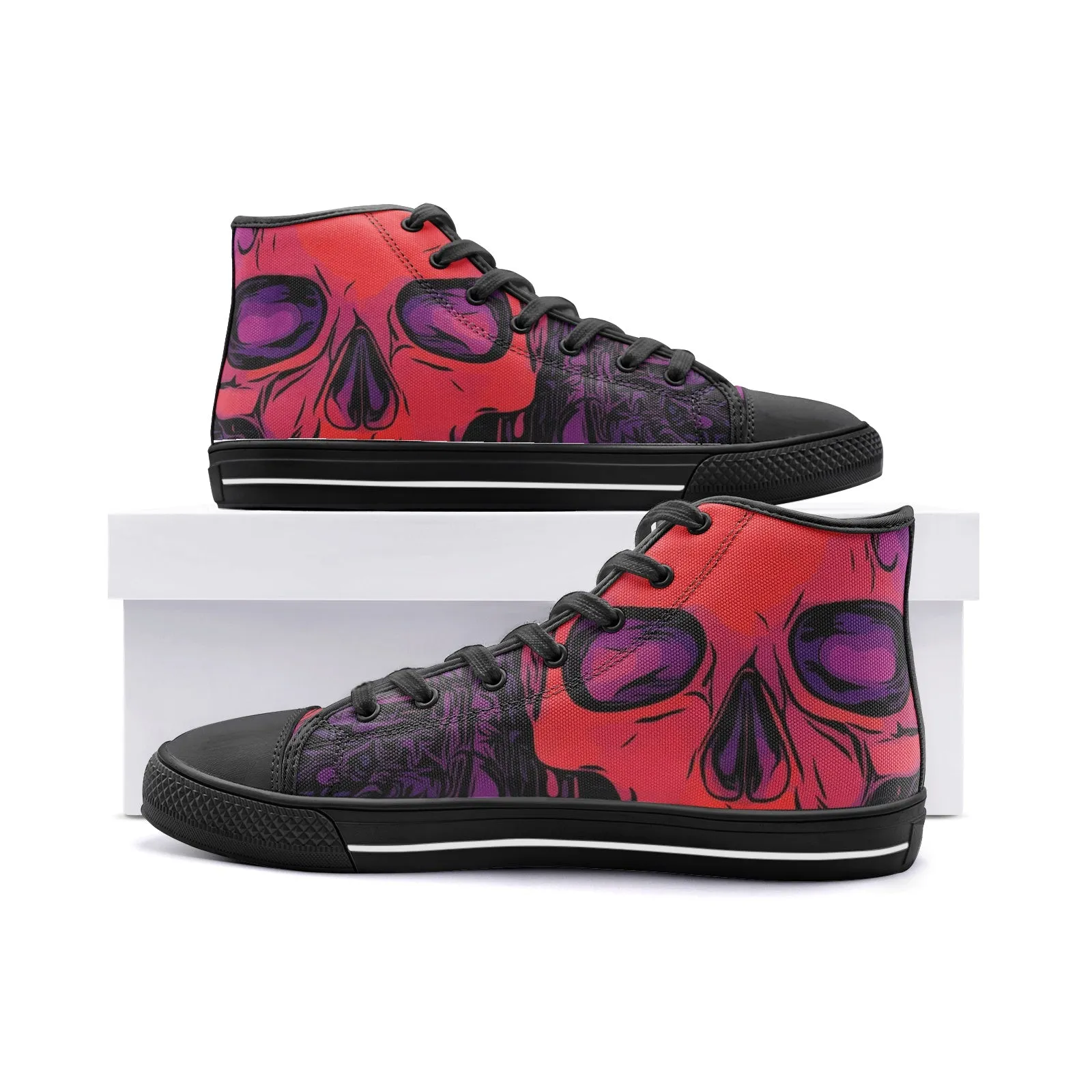 Death Skull Unisex High Top Canvas Shoes
