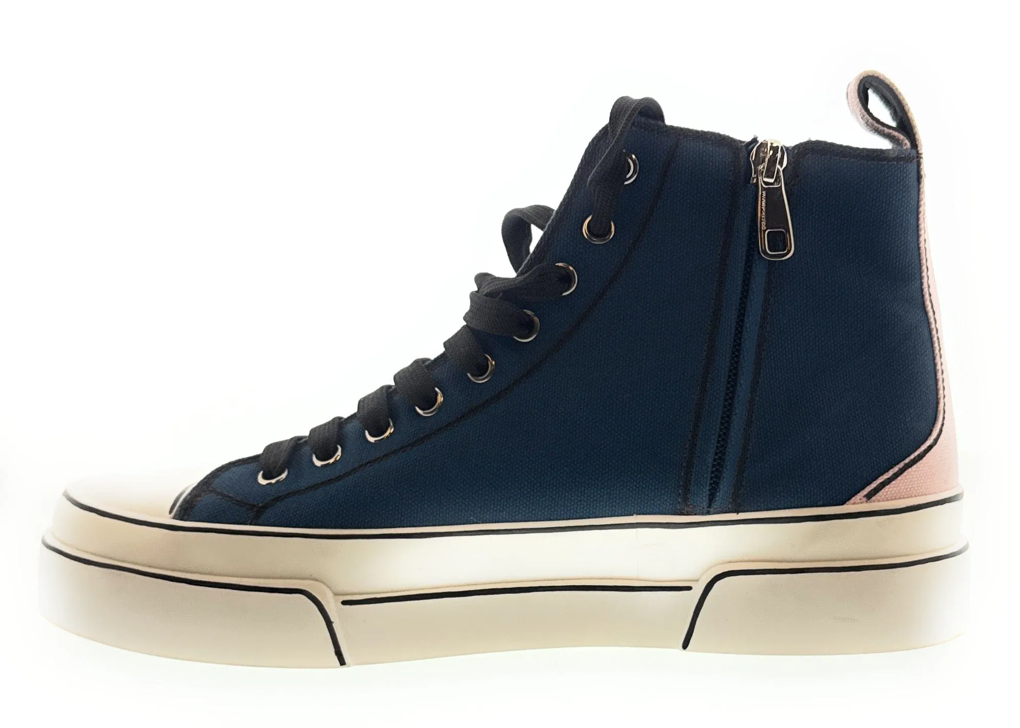 Dolce & Gabbana Men's Colorblock High-Top Sneakers –  Canvas Logo Patch-EU42