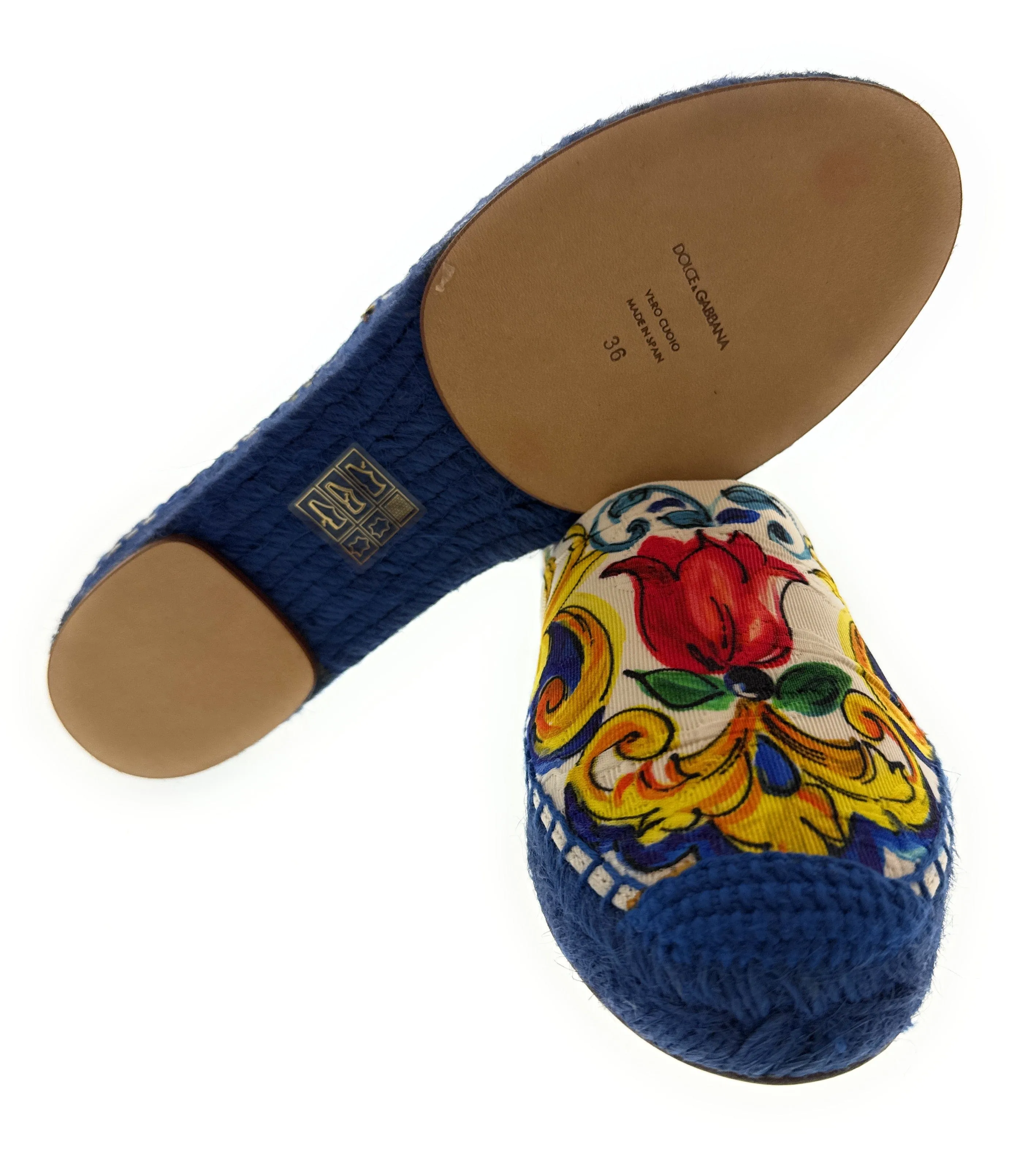 Dolce & Gabbana Multicolor Majolica Print Canvas Espadrille-EU36