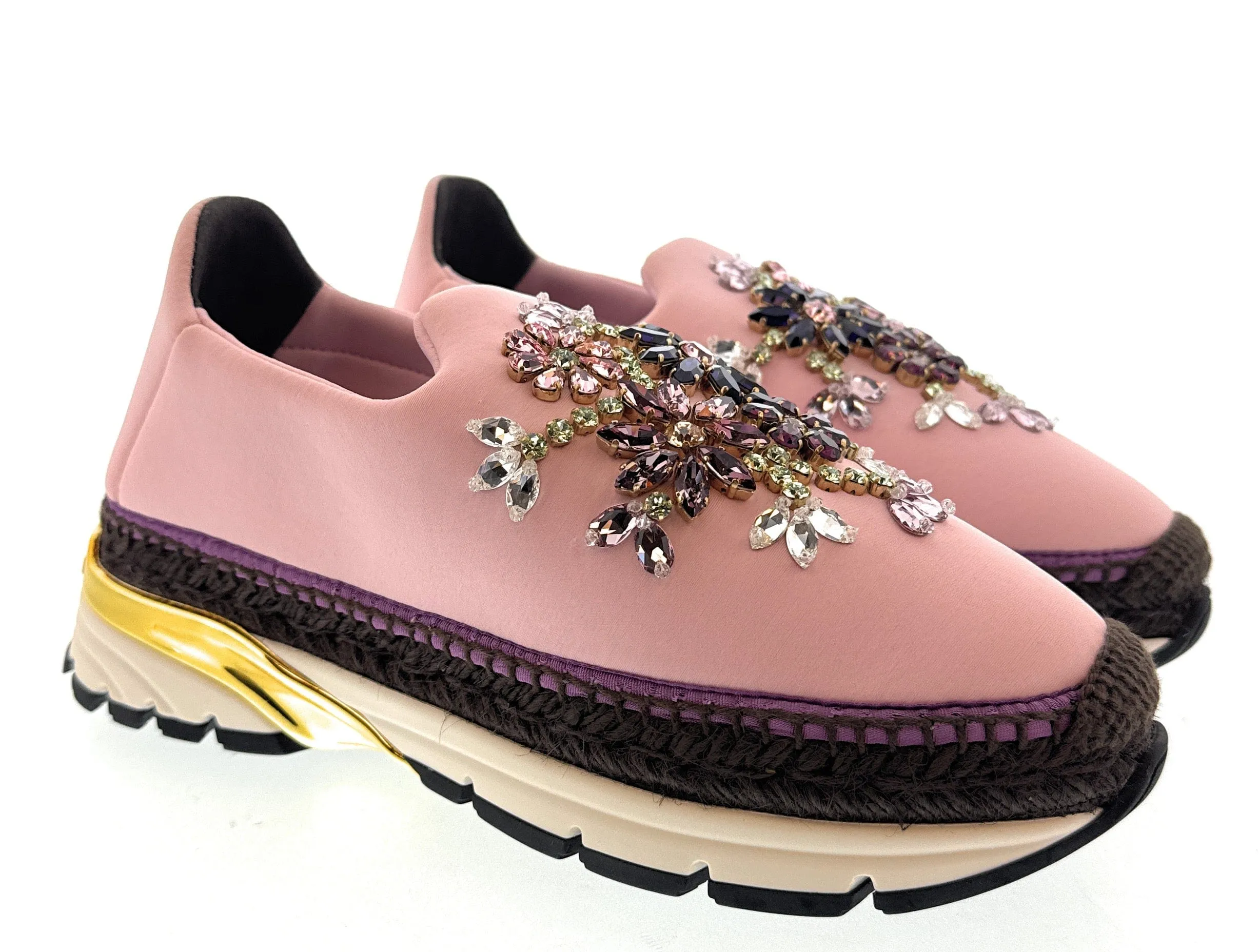 Dolce & Gabbana Pink Chunky Neoprene Bol Sneakers-EU38