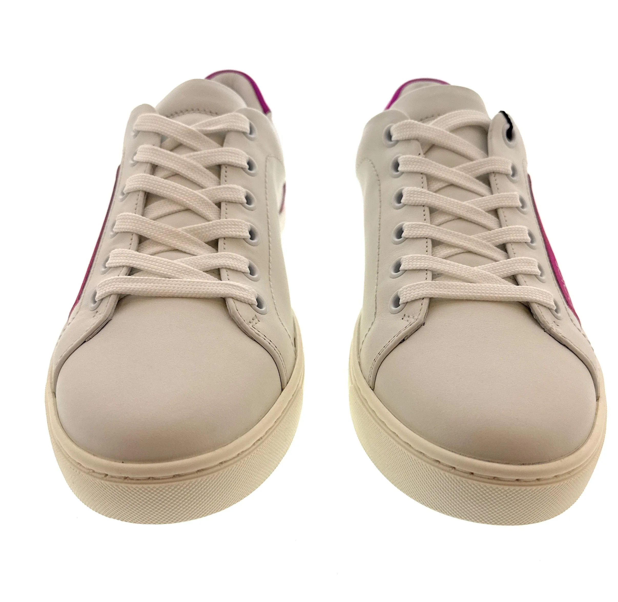 Dolce & Gabbana White/Fuchsia Classic Colorblock Sneakers-EU35