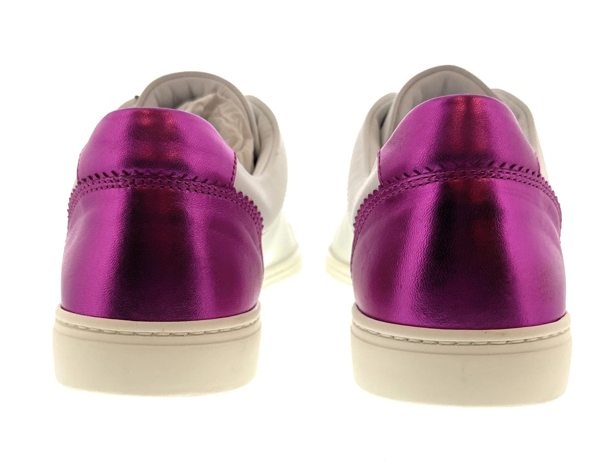 Dolce & Gabbana White/Fuchsia Classic Colorblock Sneakers-EU35