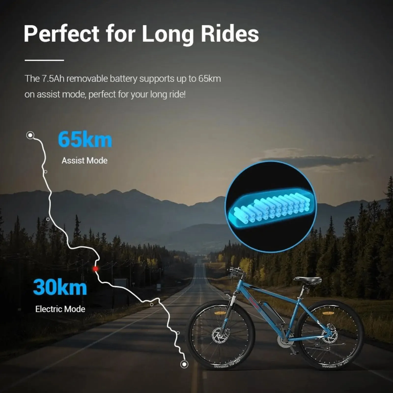 Eleglide M1 Electric Mountain Bike 250W Blue