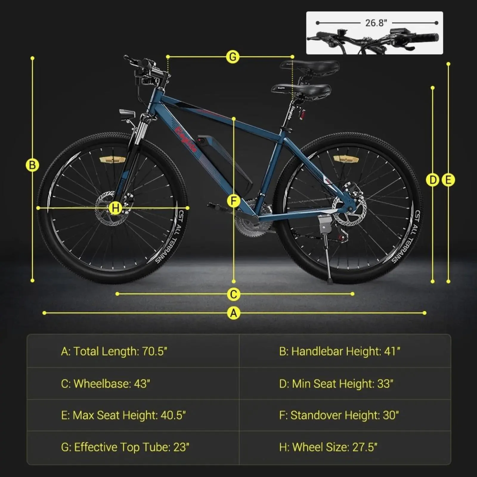 Eleglide M1 Electric Mountain Bike 250W Blue
