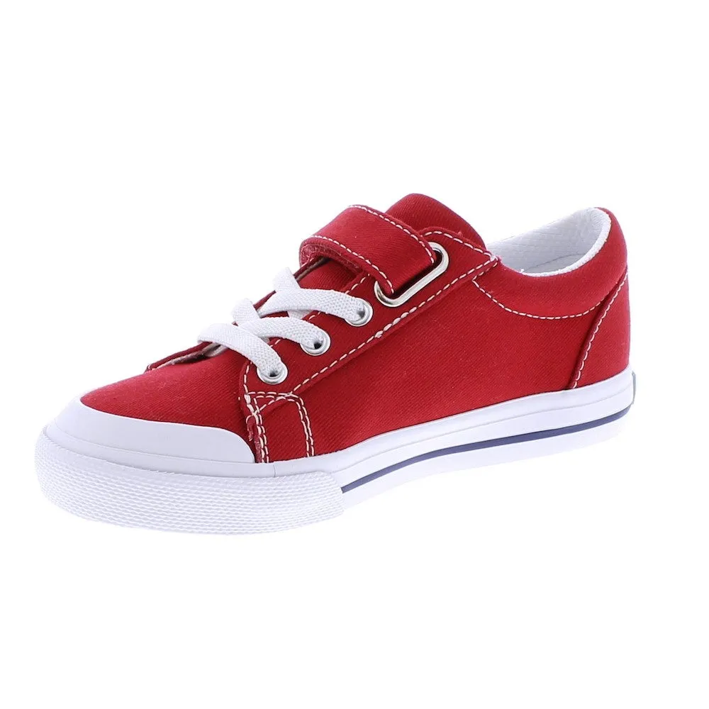 Footmates Kids Shoes - Jordan Vulcanized Canvas with Velcro - Red