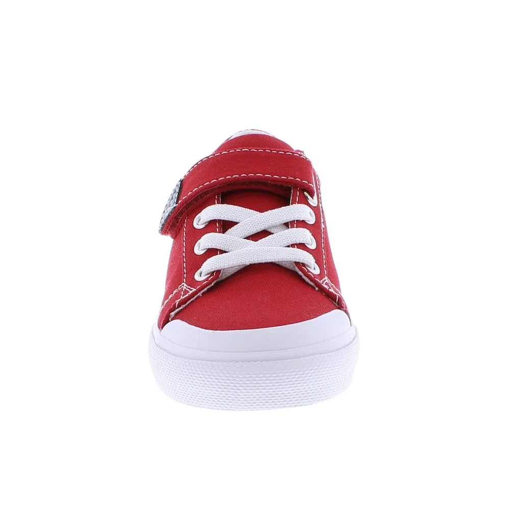 Footmates Kids Shoes - Jordan Vulcanized Canvas with Velcro - Red