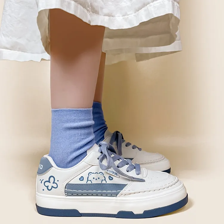 Korean Style Soft Girl Cute Bear Sneakers