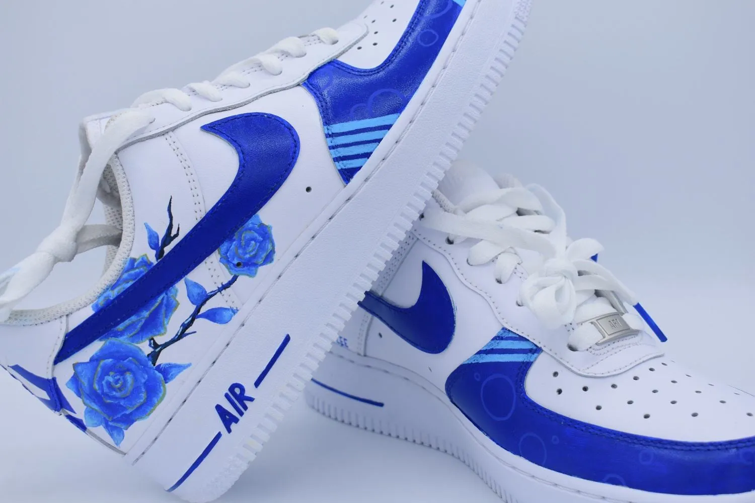 Navy Blue Flowers Custom Air Force 1