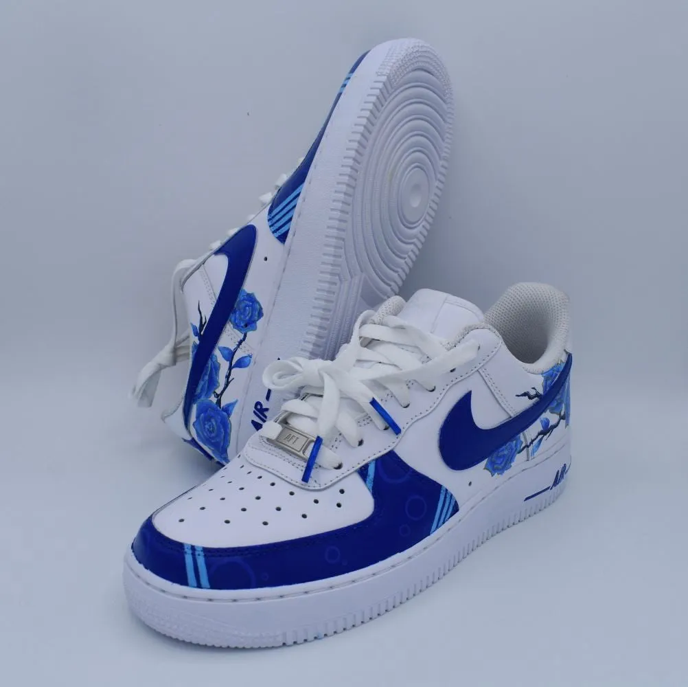 Navy Blue Flowers Custom Air Force 1