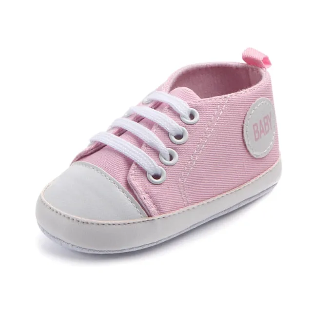 Newborn Sequined Canvas Baby Sneakers Baby Boys /Girls Shoes Baby Toddler Shoes Soft Sole Non-slip Baby Shoes