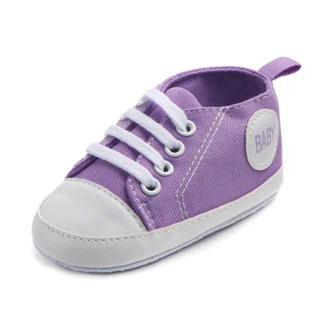 Newborn Sequined Canvas Baby Sneakers Baby Boys /Girls Shoes Baby Toddler Shoes Soft Sole Non-slip Baby Shoes