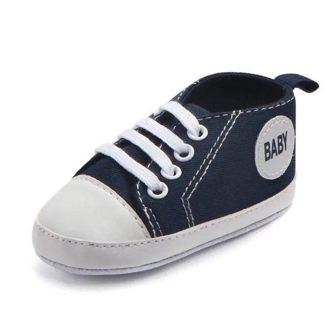 Newborn Sequined Canvas Baby Sneakers Baby Boys /Girls Shoes Baby Toddler Shoes Soft Sole Non-slip Baby Shoes