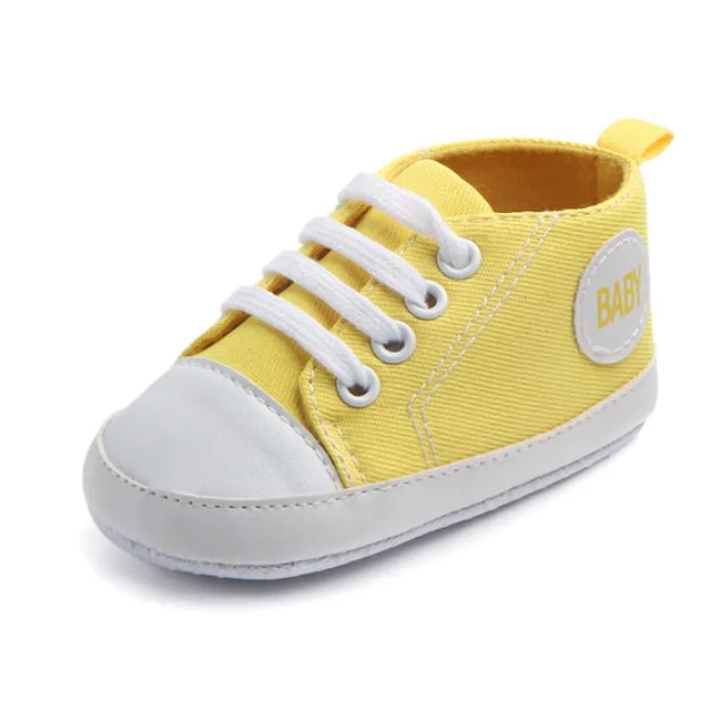Newborn Sequined Canvas Baby Sneakers Baby Boys /Girls Shoes Baby Toddler Shoes Soft Sole Non-slip Baby Shoes