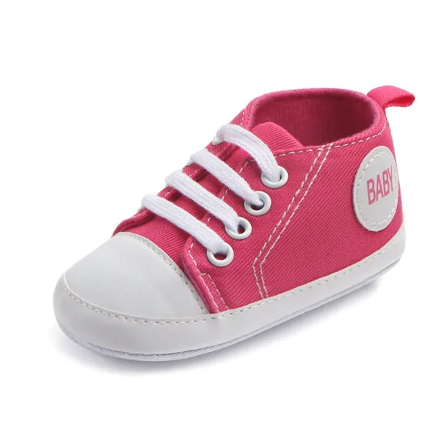 Newborn Sequined Canvas Baby Sneakers Baby Boys /Girls Shoes Baby Toddler Shoes Soft Sole Non-slip Baby Shoes