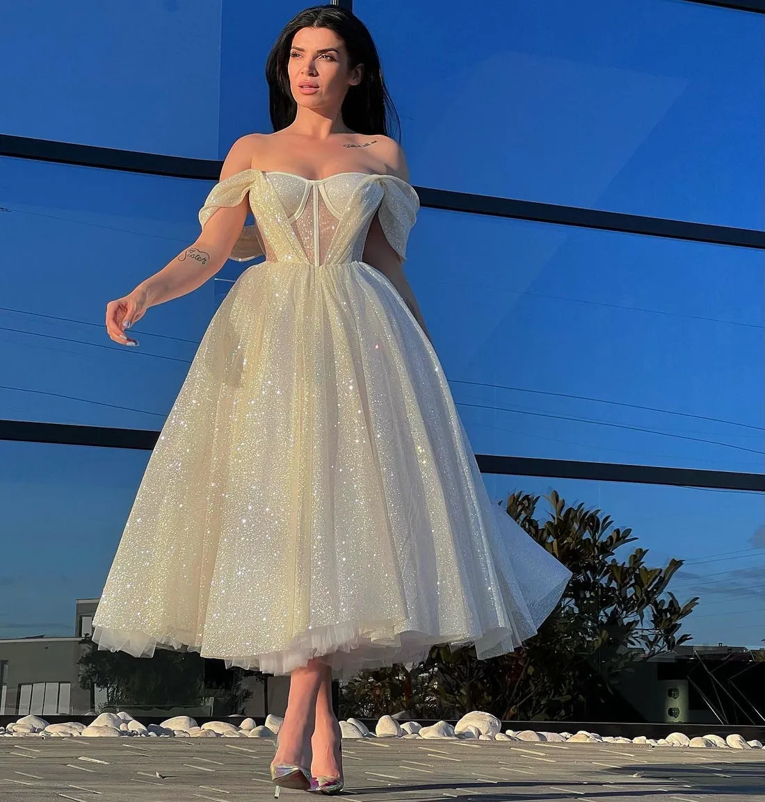 Oaklyn Elegant White Evening Dress