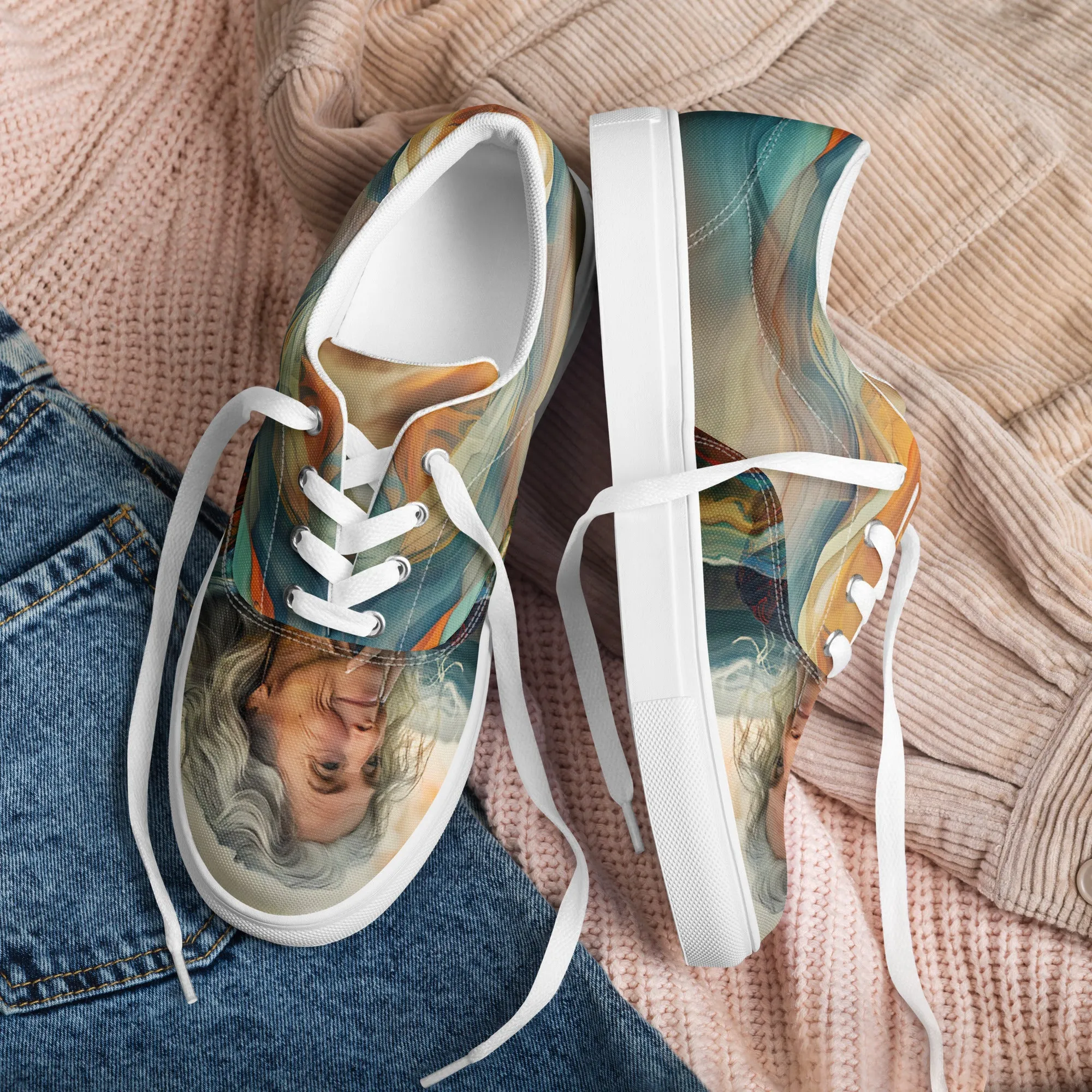 Serenity Within Women’s lace-up canvas shoes