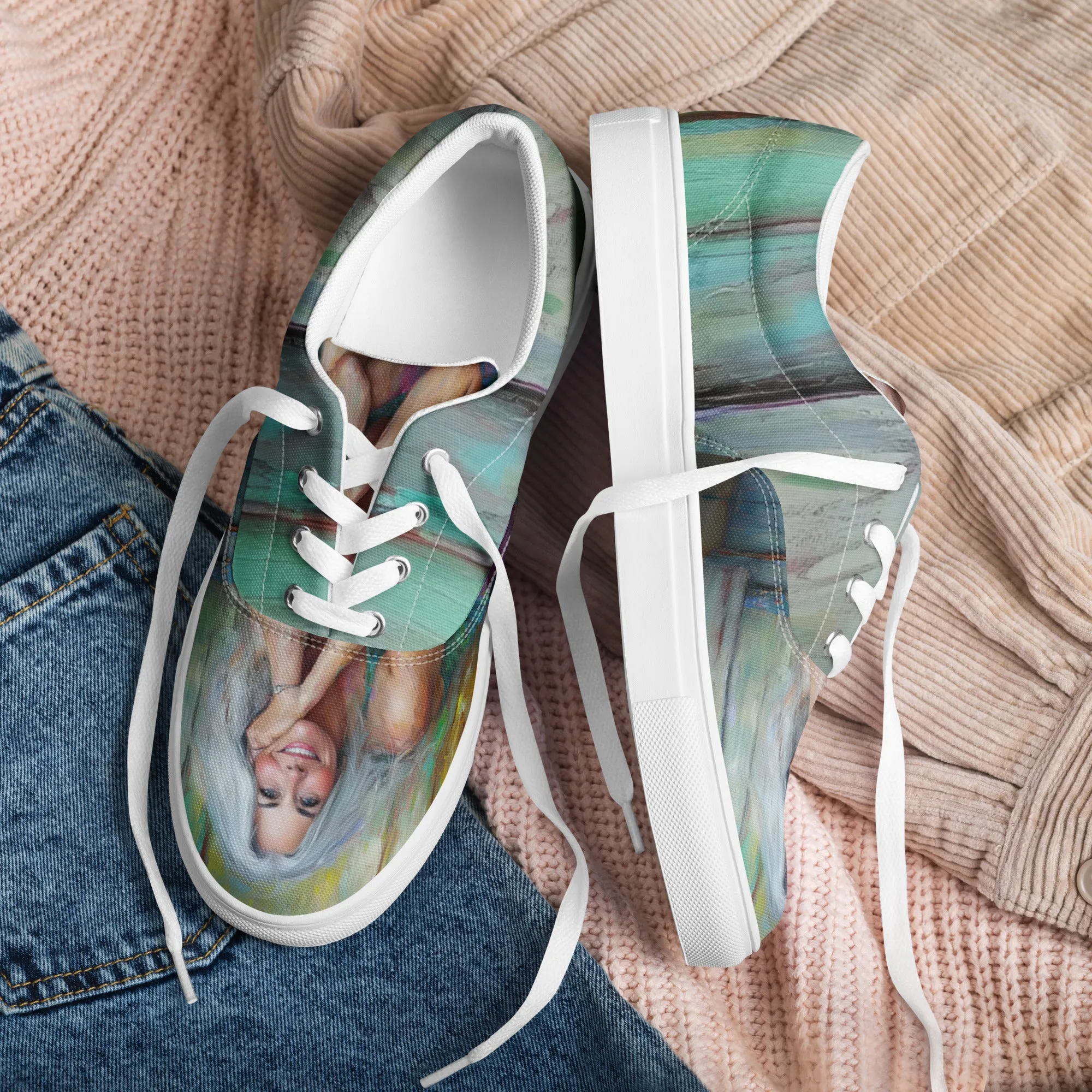 Tired Yet Radiant Women’s lace-up canvas shoes