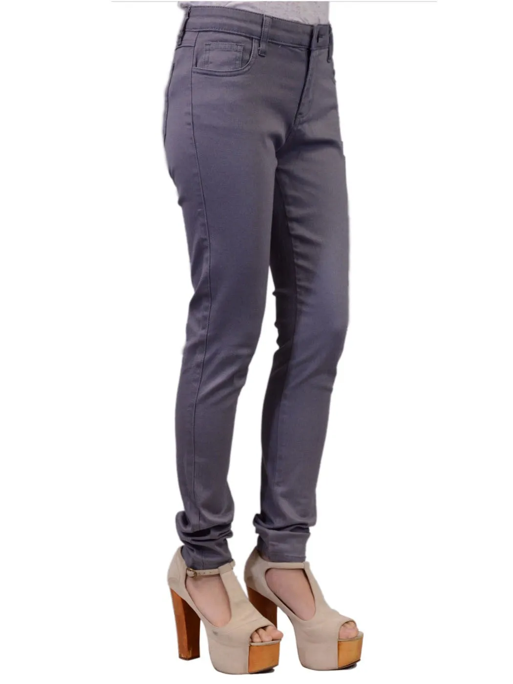 Uniq Urban Trendy Fitted Five Pocket Grey Skinny Jean Casual Pants