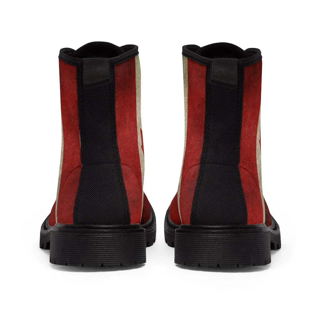 Vintage Canada Flag Men's Canvas Boots